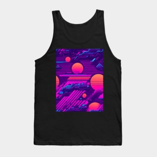 Synthwave sun pattern Tank Top